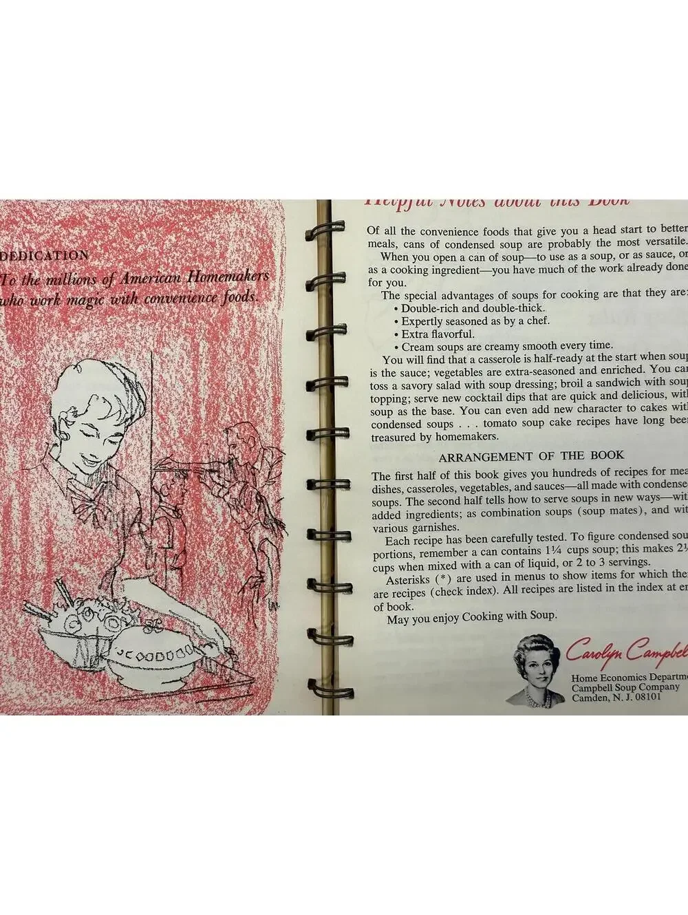 Vintage Campbell's Soup Cookbook: 1960s Recipe Book, Red Kitchen Decor